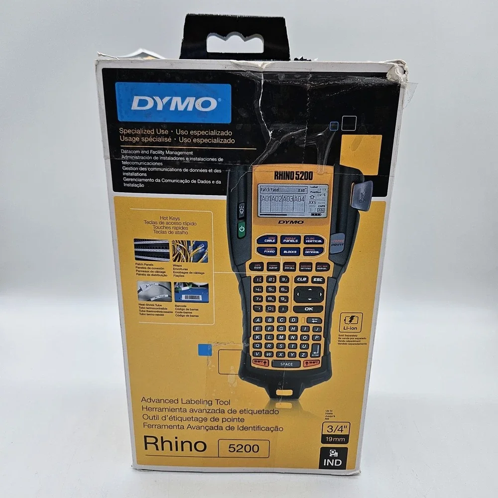 DYMO Rhino 5200 Industrial Label Maker ANSI/TIA-606-A Cable Heavy-Duty Labeling